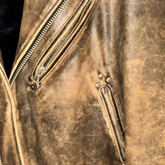 Vintage 90’s Men’s Brown Leather Bomber Jacket - Picture 15 of 16